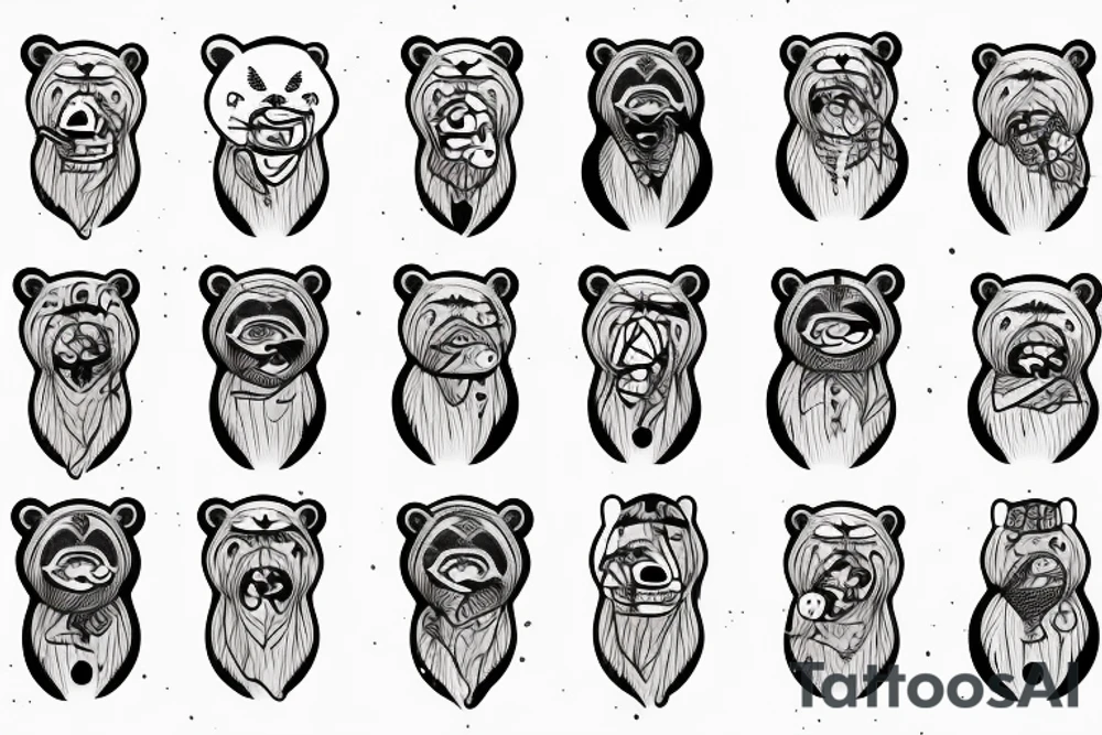 angry bear tattoo idea