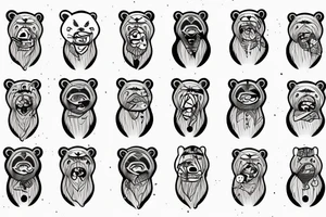 angry bear tattoo idea