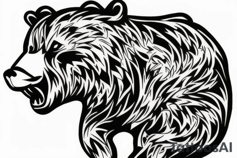 angry bear tattoo idea