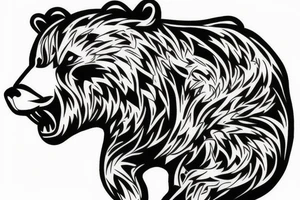 angry bear tattoo idea