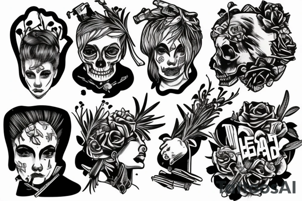Dear head with rosemary holding a gun to his head tattoo idea