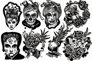Dear head with rosemary holding a gun to his head tattoo idea