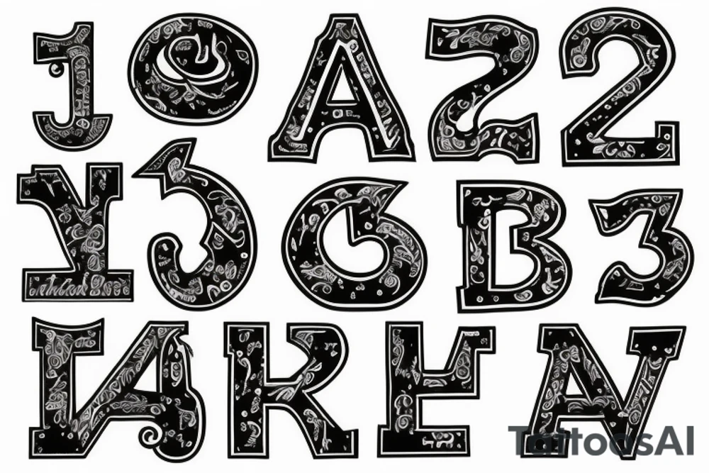 Letter A with 15-12-81 in it tattoo idea