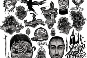 name omar with anything related to harry potter tattoo idea