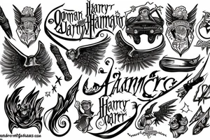 the name Omar harry potter wand tattoo idea