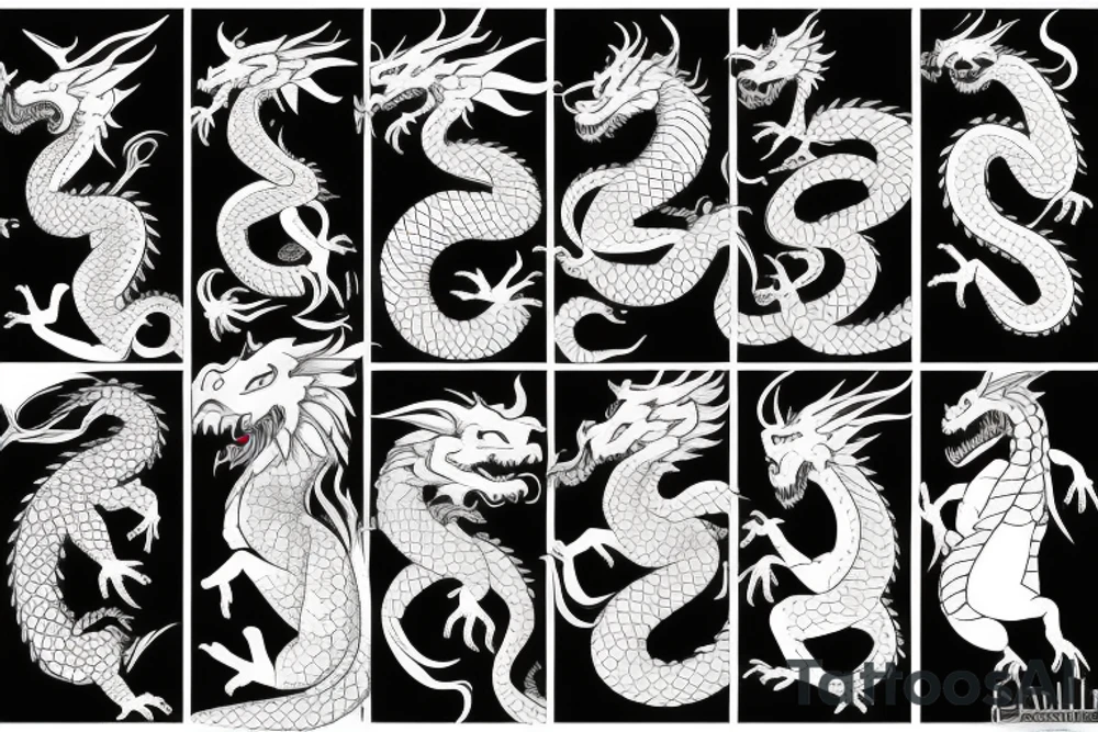 Dragon with number 24 tattoo idea