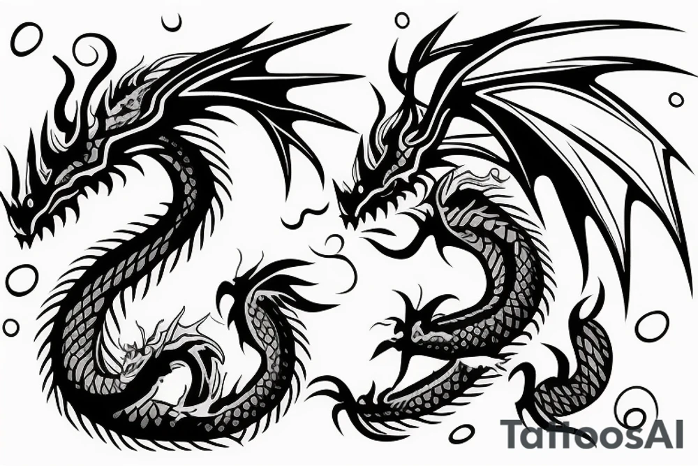 Dragon with number 24 tattoo idea