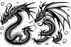 Dragon with number 24 tattoo idea