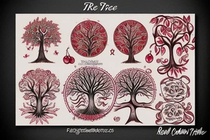 tree of life, red fruit, feminine, natural tattoo idea