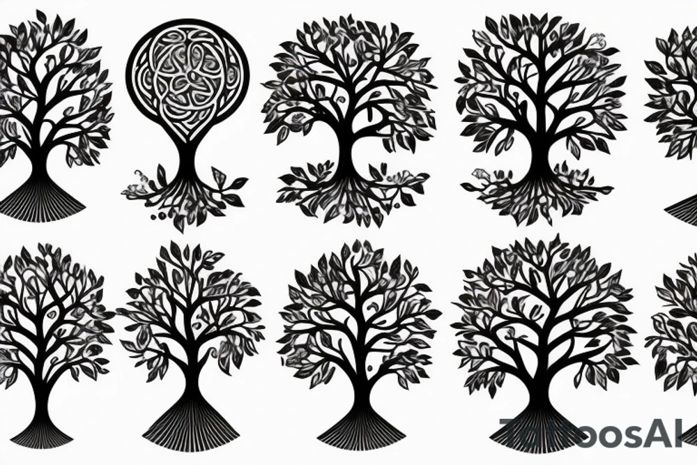 tree of life, red fruit, feminine, natural tattoo idea