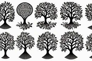 tree of life, red fruit, feminine, natural tattoo idea