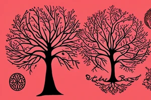 tree of life, red fruit, feminine, natural, simple tattoo idea