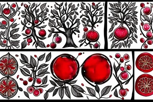 tree of life, red fruit, feminine, natural, simple tattoo idea