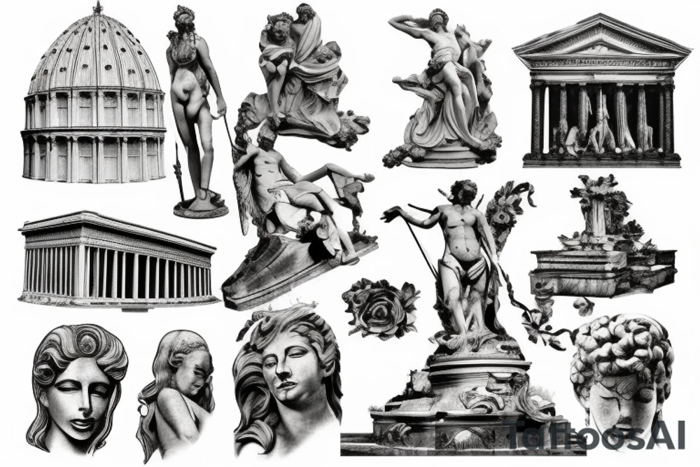 Rome statue tattoo idea