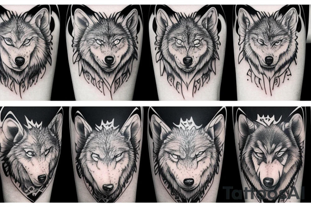 air ice wolf mountains tattoo idea