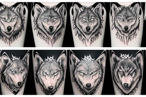 air ice wolf mountains tattoo idea