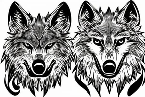 air ice wolf mountains tattoo idea