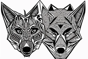 geometrical wolf tattoo idea