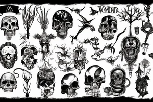 Apocalyptic wonderland tattoo idea