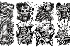 Apocalyptic wonderland tattoo idea