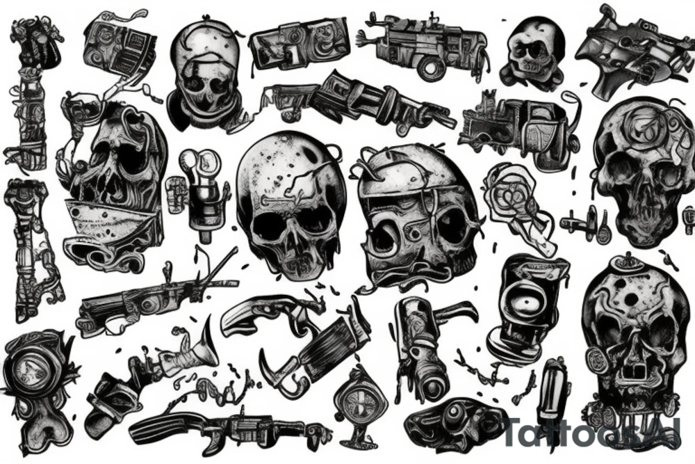 Apocalyptic wasteland tattoo idea
