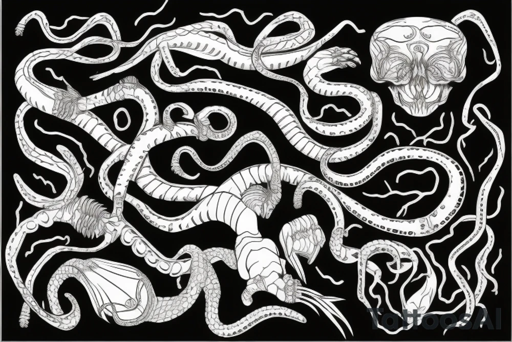 Snake skeleton tattoo idea