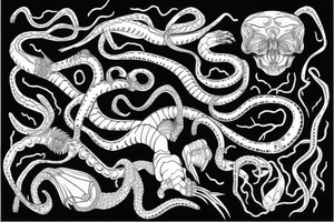 Snake skeleton tattoo idea