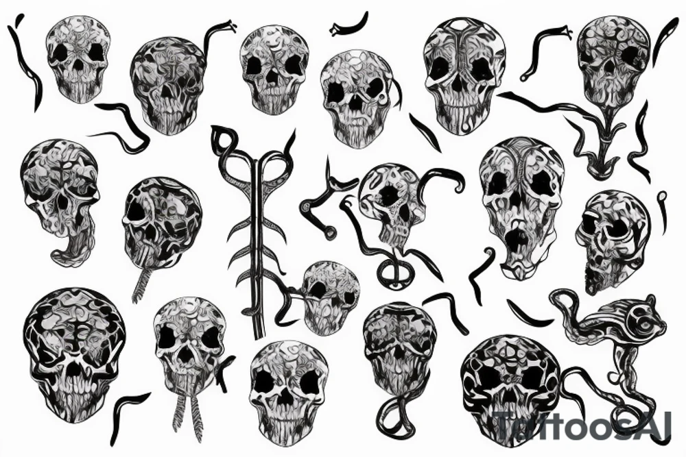 Snake skeleton tattoo idea