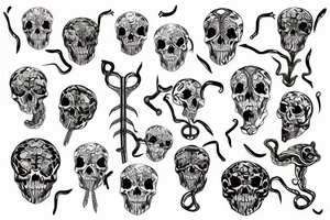 Snake skeleton tattoo idea