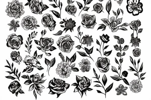 Hand tat flowers tattoo idea