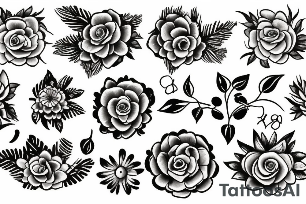 Hand tat flowers tattoo idea