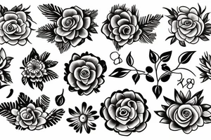 Hand tat flowers tattoo idea