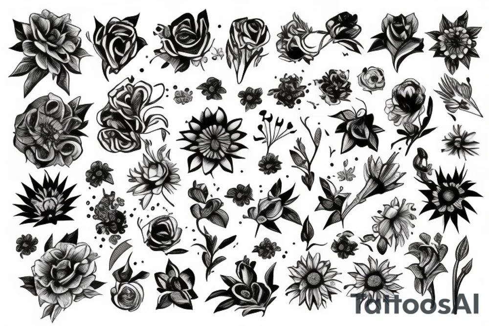 Flower hand tat tattoo idea