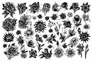 Flower hand tat tattoo idea