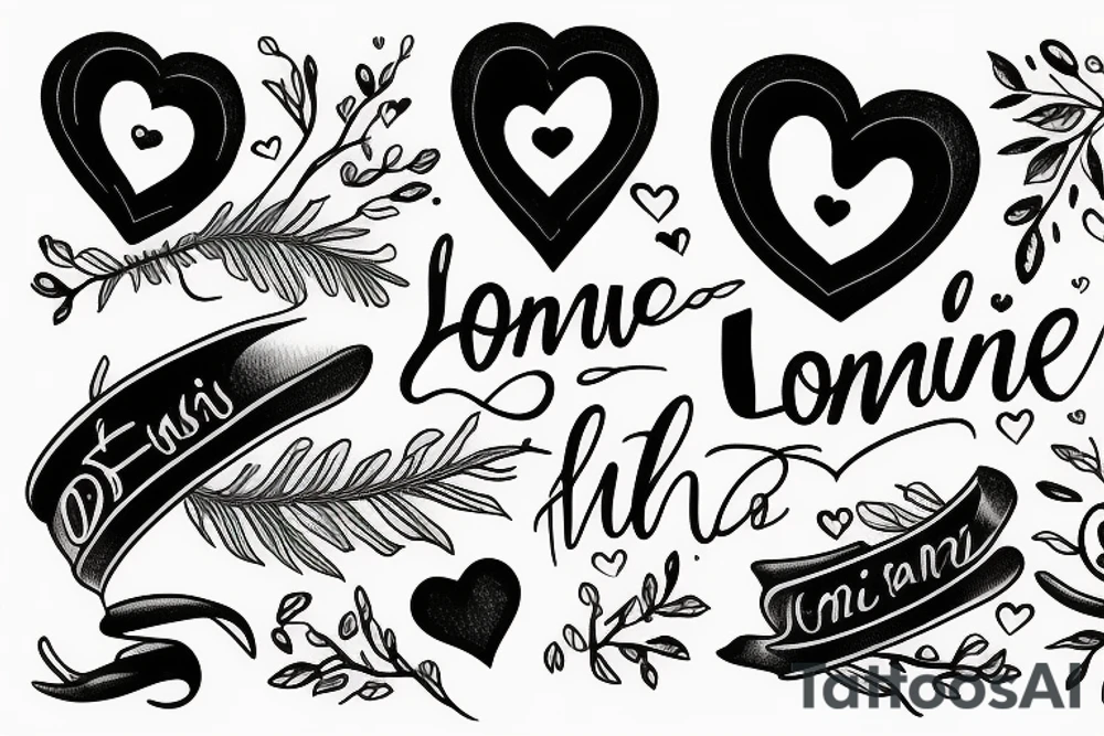 Lonnie in cursive with a heart at the end tattoo idea