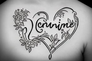 Lonnie in cursive with a heart at the end tattoo idea