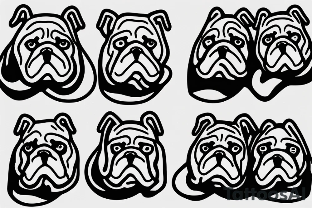 English bulldog camping tattoo idea