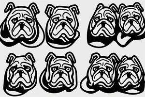 English bulldog camping tattoo idea