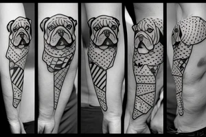 English bulldog camping tattoo idea