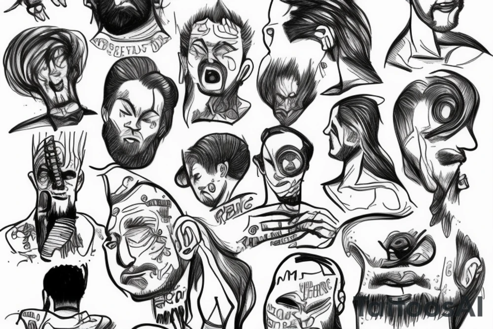 Depressed man trying to figure out looks stressd tattoo idea