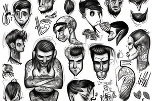 Depressed man trying to figure out looks stressd tattoo idea