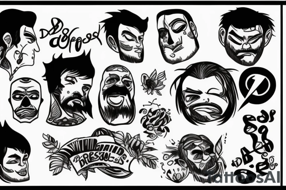 Depressed man trying to figure out looks stressd tattoo idea