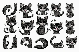 Depressed cat tattoo idea