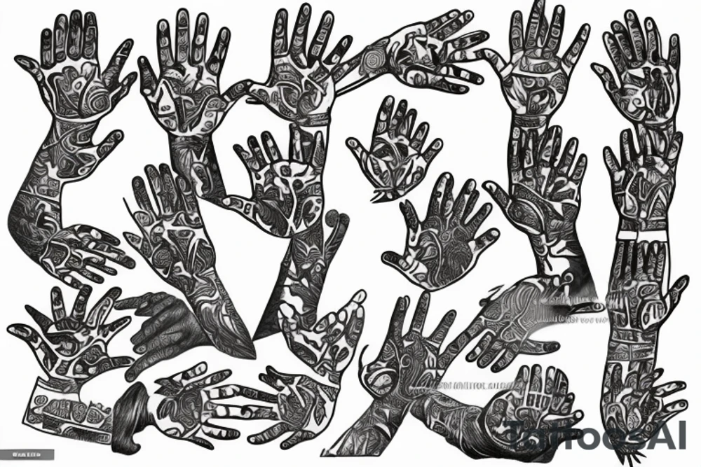 Praying hands into map of Punjab tattoo idea