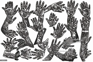Praying hands into map of Punjab tattoo idea