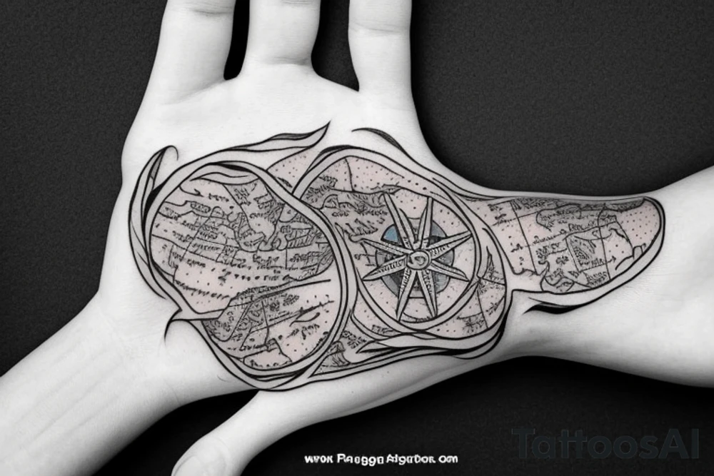 Praying hands into map of Punjab tattoo idea
