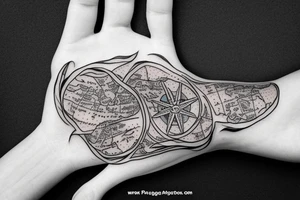Praying hands into map of Punjab tattoo idea