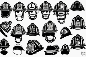 Firefighters helmet over a flaming football tattoo idea