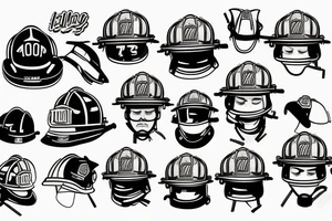 Firefighters helmet over a flaming football tattoo idea