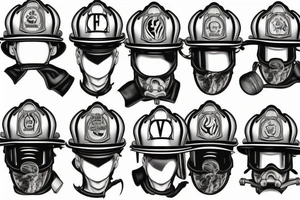 Firefighters helmet over a flaming football tattoo idea
